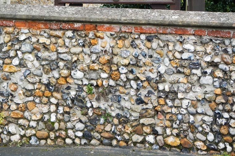 Lots of flint walls &mdash; a clear indicator of chalk hills