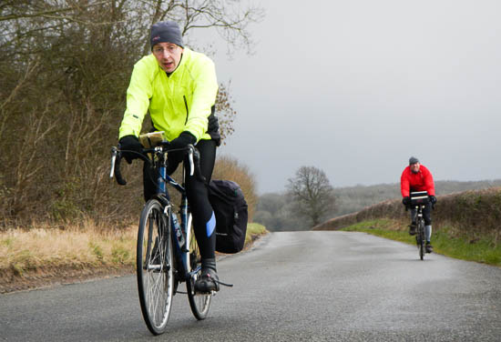 Gareth & Tom climbing yet another hill on the way to Melton Mowbray