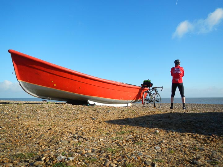 The beach at Dunwich, looking out at the North Sea